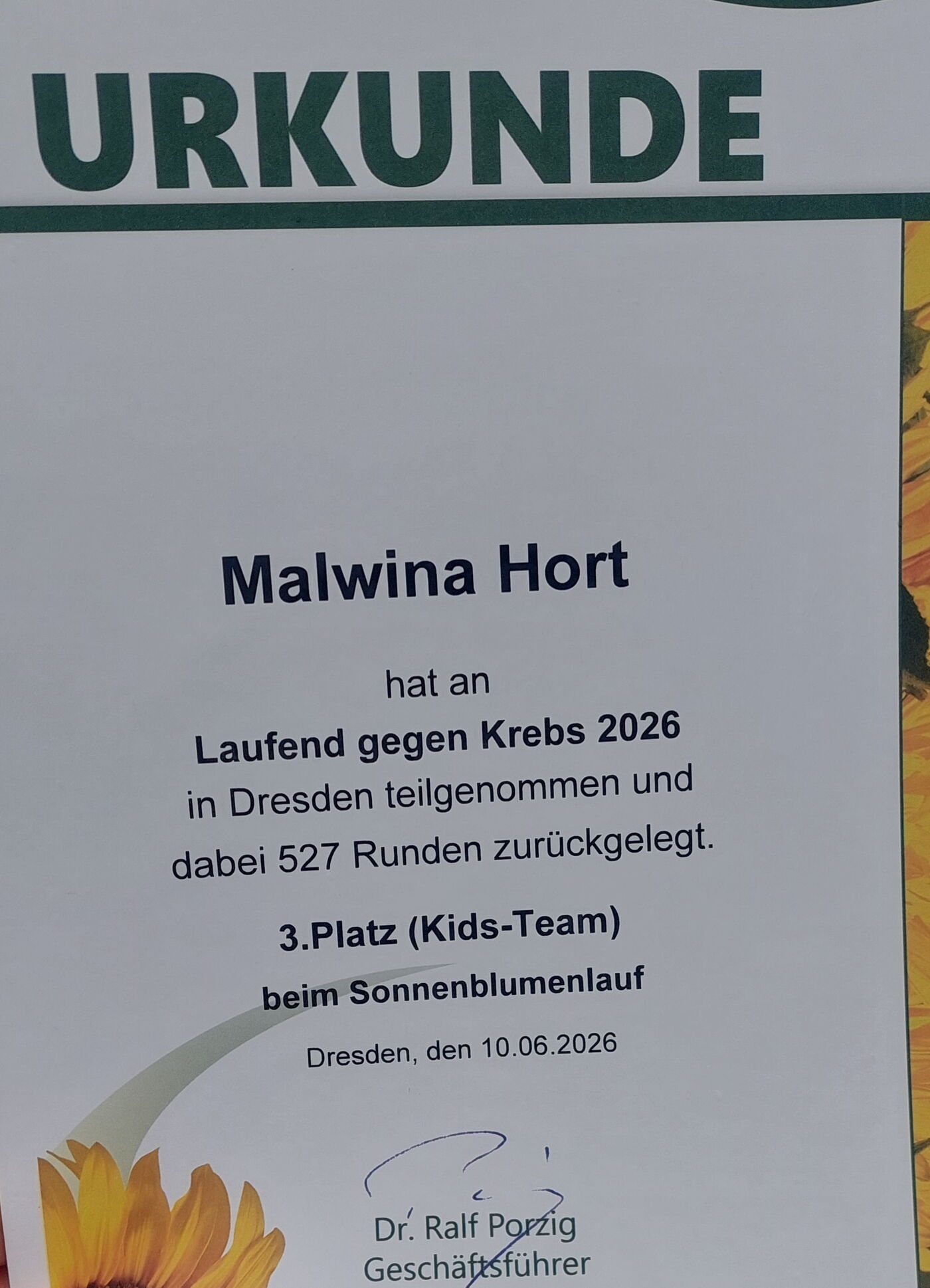 Laufend gegen Krebs - Gemeinsam für den guten Zweck